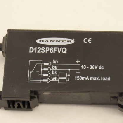 Banner D12SP6FVQ ITETA1.53S Fiber Optic Sensor W/ Pigtail 36" Long