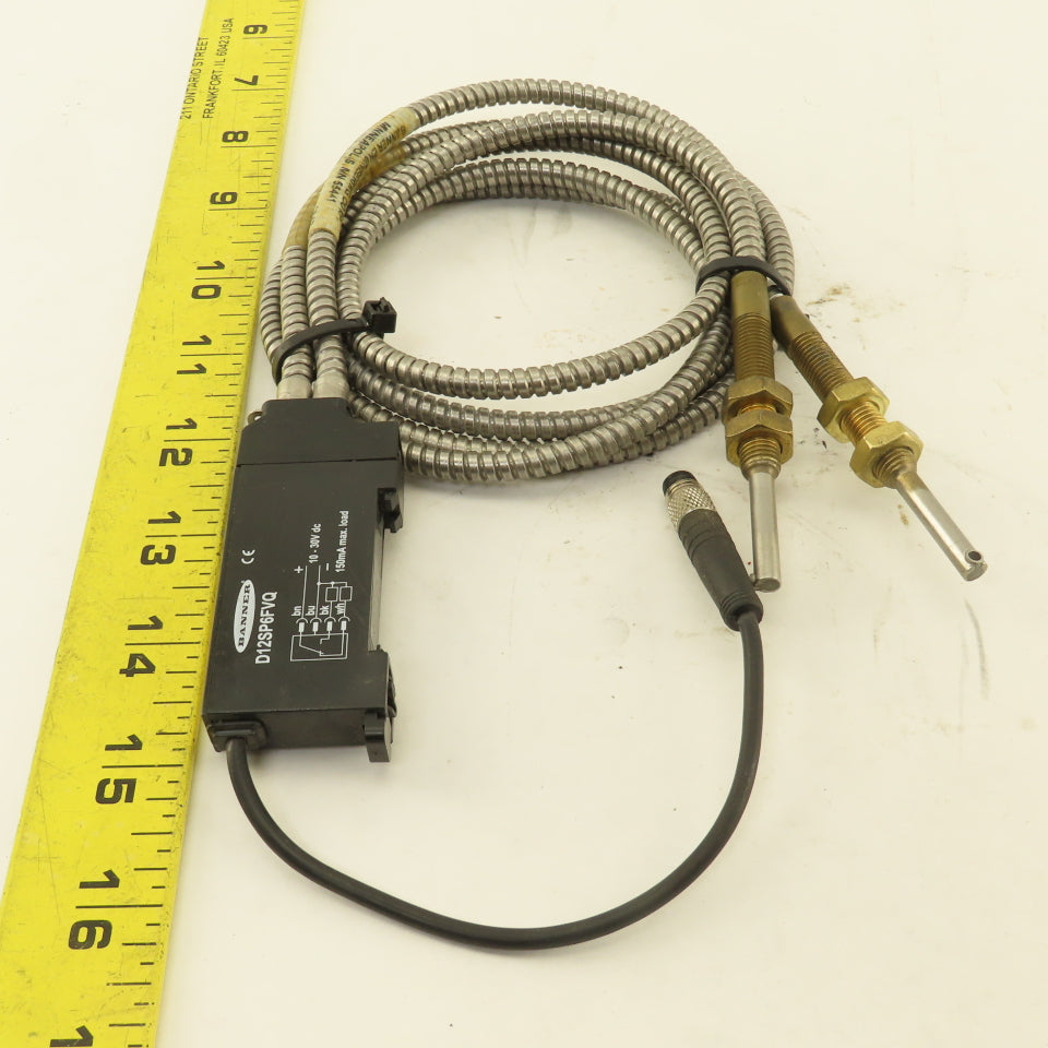 Banner D12SP6FVQ ITETA1.53S Fiber Optic Sensor W/ Pigtail 36" Long