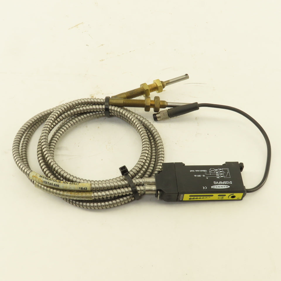 Banner D12SP6FVQ ITETA1.53S Fiber Optic Sensor W/ Pigtail 36" Long