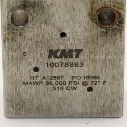 KMT 10078863 High Pressure 2 Way Valve Stainless Steel 60,000 PSI 3/8"