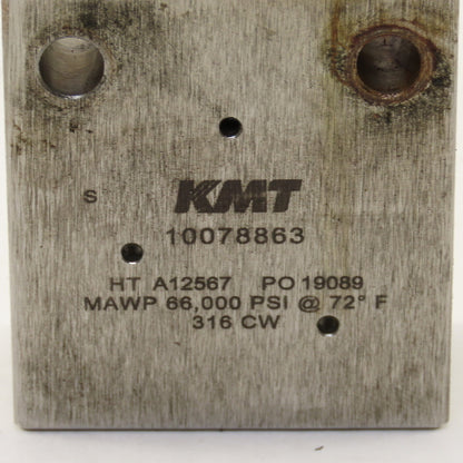 KMT 10078863 High Pressure 2 Way Valve Stainless Steel 60,000 PSI 3/8"