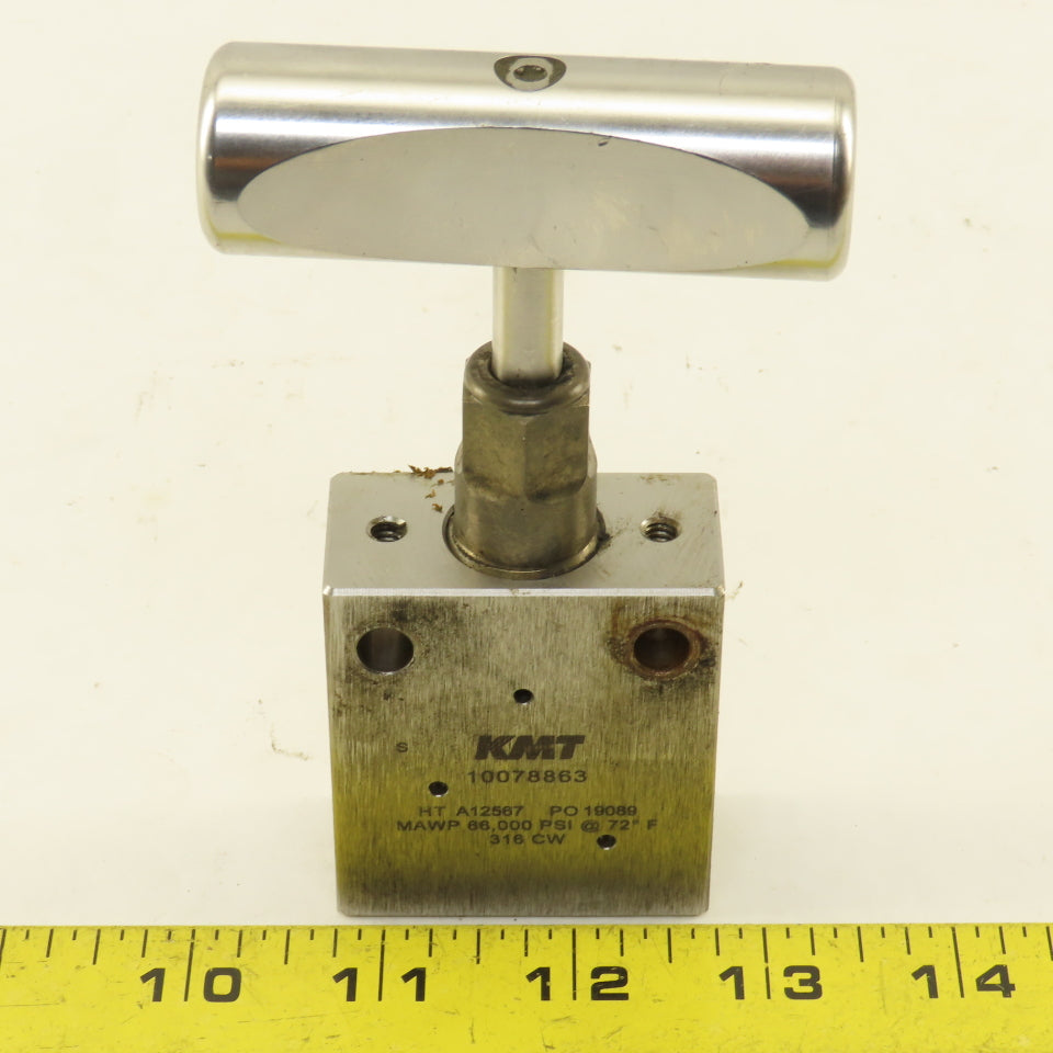 KMT 10078863 High Pressure 2 Way Valve Stainless Steel 60,000 PSI 3/8"