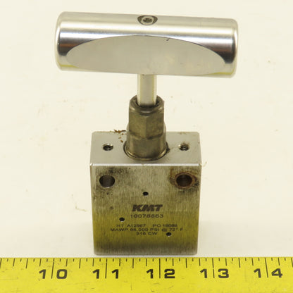 KMT 10078863 High Pressure 2 Way Valve Stainless Steel 60,000 PSI 3/8"