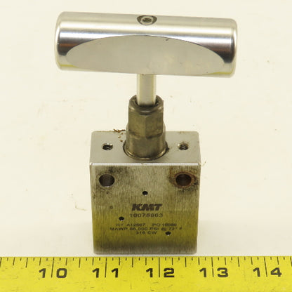 KMT 10078863 High Pressure 2 Way Valve Stainless Steel 60,000 PSI 3/8"