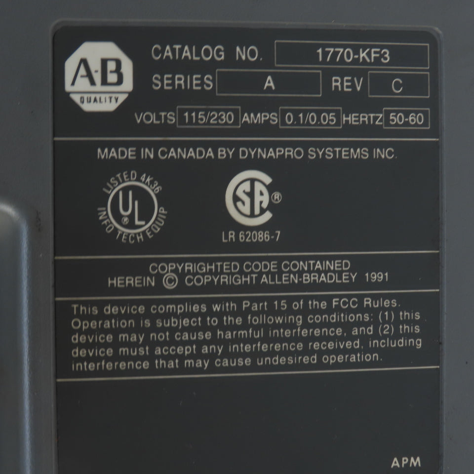 Allen Bradley DH-485 1770-KF3 Ser A Rev. C Communication Interface