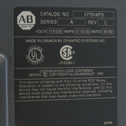 Allen Bradley DH-485 1770-KF3 Ser A Rev. C Communication Interface