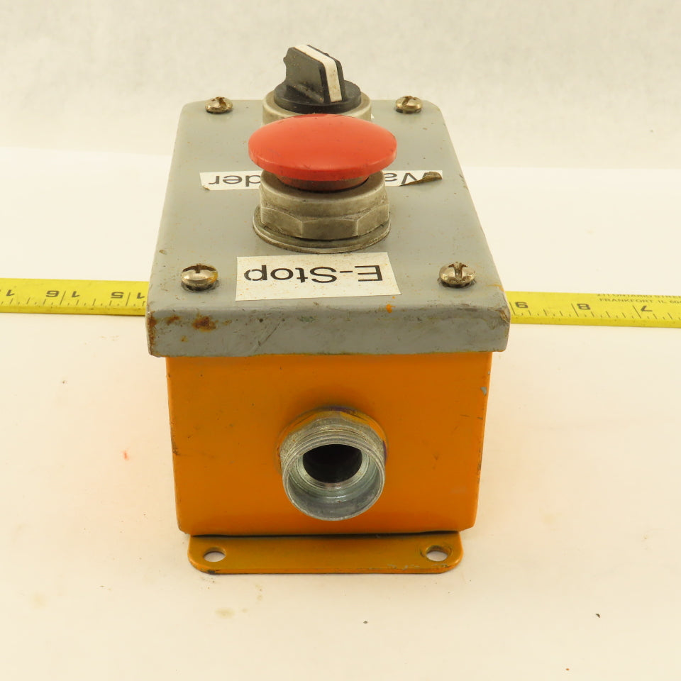 Wiegmann PB2 2 Button Operator Control Enclosure E-Stop 2 Way Selector 600V