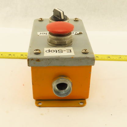 Wiegmann PB2 2 Button Operator Control Enclosure E-Stop 2 Way Selector 600V