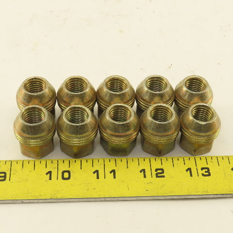 M12x1.5 GM Style Gold Color Alloy Steel Lug Nut Dual Thread 3/4" Hex Lot Of 10