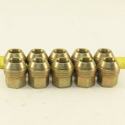 M12x1.5 GM Style Gold Color Alloy Steel Lug Nut Dual Thread 3/4" Hex Lot Of 10