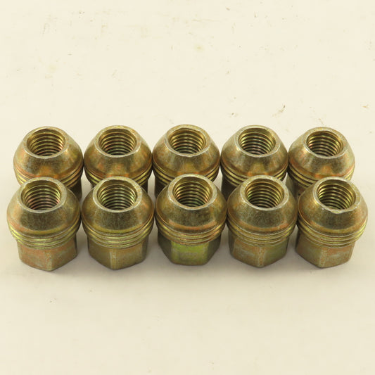 M12x1.5 GM Style Gold Color Alloy Steel Lug Nut Dual Thread 3/4" Hex Lot Of 10