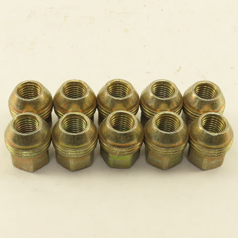 M12x1.5 GM Style Gold Color Alloy Steel Lug Nut Dual Thread 3/4" Hex Lot Of 10