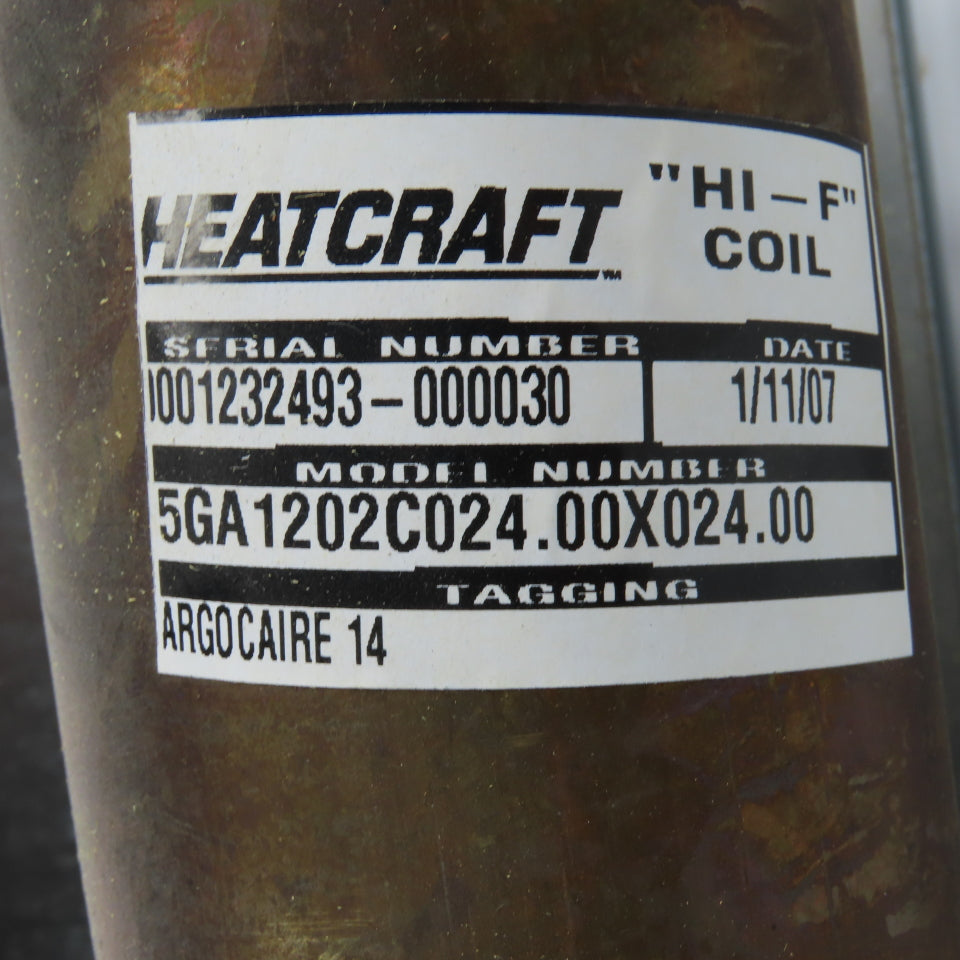 Heatcraft 5GA1202C024.00X024.00 Hi-F Coil 24"x24" Fin Steam Coil Hot Water Coil