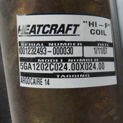 Heatcraft 5GA1202C024.00X024.00 Hi-F Coil 24"x24" Fin Steam Coil Hot Water Coil