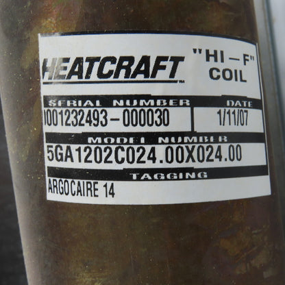 Heatcraft 5GA1202C024.00X024.00 Hi-F Coil 24"x24" Fin Steam Coil Hot Water Coil