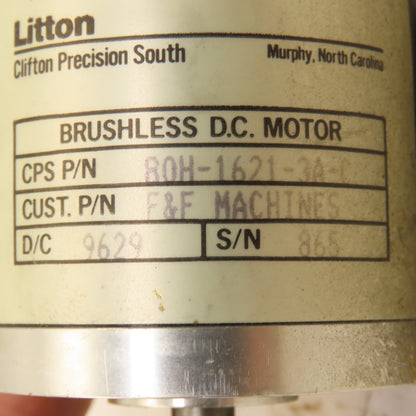 Litton B0H-1621-3A-C Brushless DC Motor 3A 1/4" Shaft