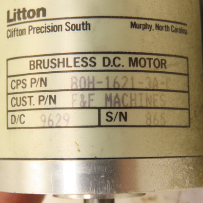 Litton B0H-1621-3A-C Brushless DC Motor 3A 1/4" Shaft
