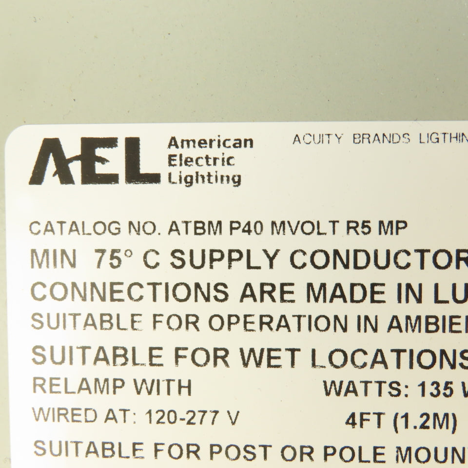 American Electric ATBM P40 MVOLT R5 MP LED Parking Lot Light 150-400W Damaged