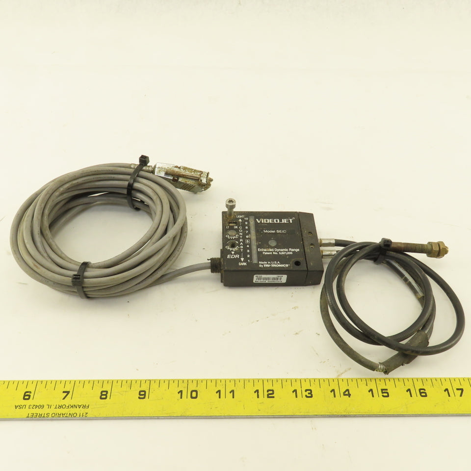 Tri-Tronics Model SEID Videojet Fiber Optic Sensor W/ BF-A-36TP Cable