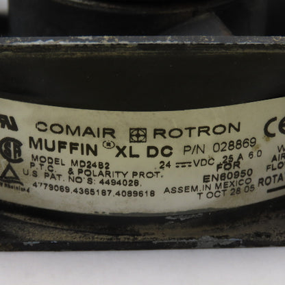 Comair Rotron 028869 Muffin XL MD24B2 24VDC Cabinet Cooling Fan