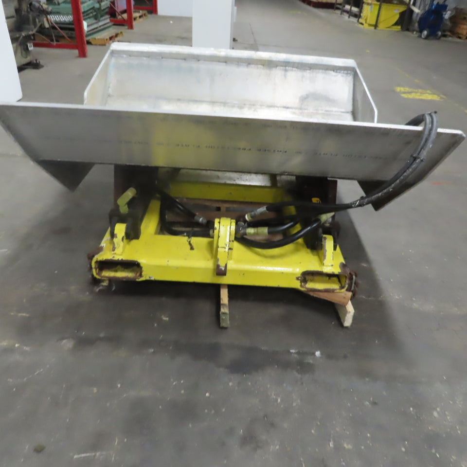 Heavy Duty Aluminum Hydraulic Dump Hopper Fork Lift Attachment 55° Tilt
