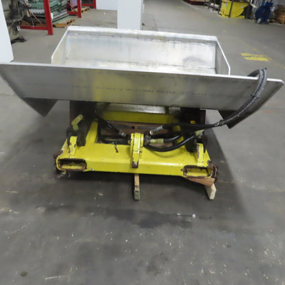 Heavy Duty Aluminum Hydraulic Dump Hopper Fork Lift Attachment 55° Tilt