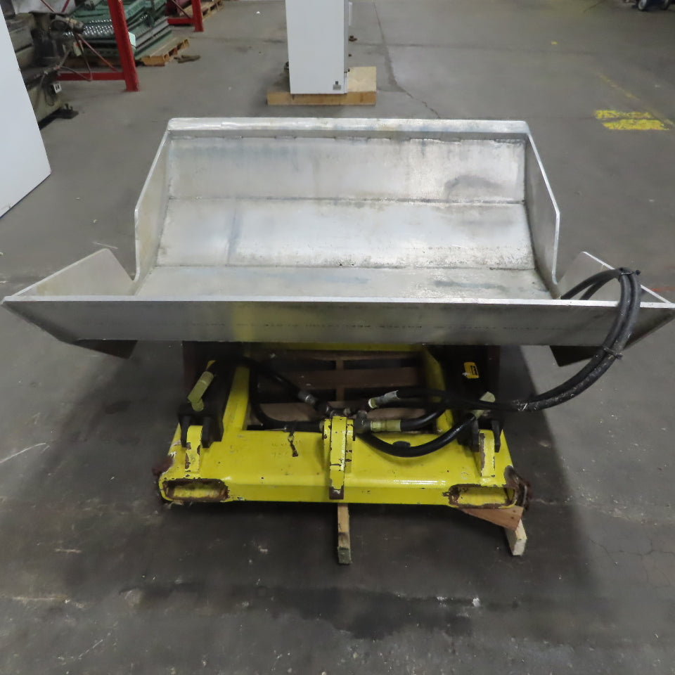 Heavy Duty Aluminum Hydraulic Dump Hopper Fork Lift Attachment 55° Tilt
