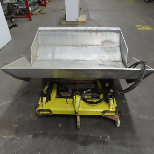 Heavy Duty Aluminum Hydraulic Dump Hopper Fork Lift Attachment 55° Tilt