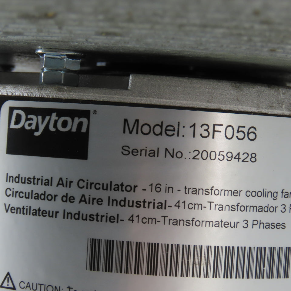 Dayton 132F056 Cast Aluminum 4 Blade 16" Transformer Fan 230/460V 3Ph 3100 Cfm
