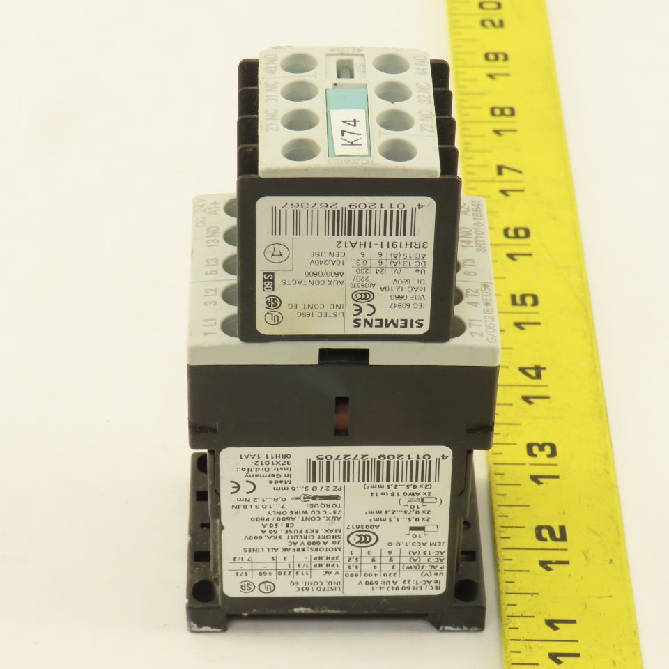 Siemens 3RT1016-1BB41 3RH1911-1HA12 Motor Starter Contactor Relay