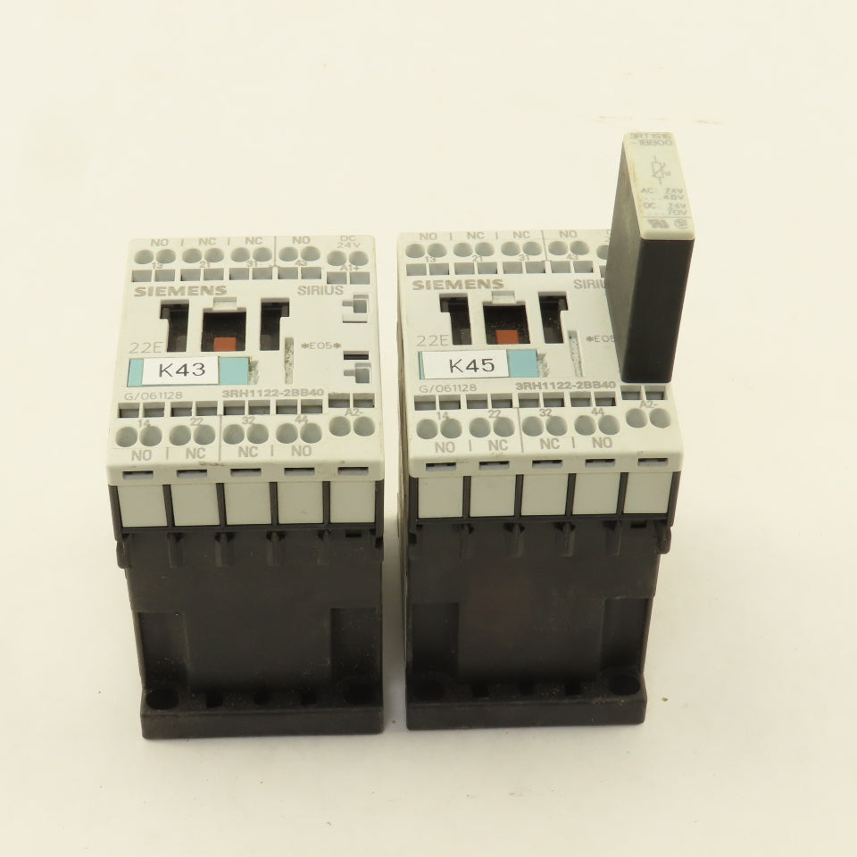 Siemens 3RH1122-2BB40 Motor Starter Contactor Relay Lot Of 2