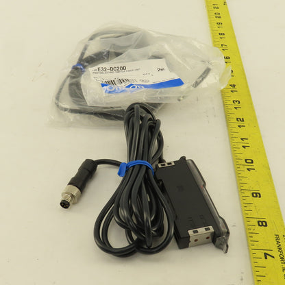 Omron E3X-NA41V E32-DC200 Fiber Optic Photo Electric Switch Amplifier 2M Cable