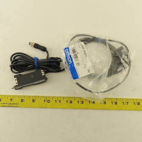 Omron E3X-NA41V E32-DC200 Fiber Optic Photo Electric Switch Amplifier 2M Cable