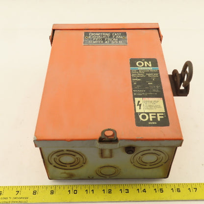 Siemens NFR351 30A 600V Non Fused Safety Disconnect 3R Outdoor Enclosure