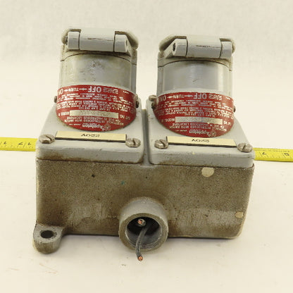 Appleton EFSR-20232 20A 250VAC Interlocked Hazardous Location 2 Gang Plug Box