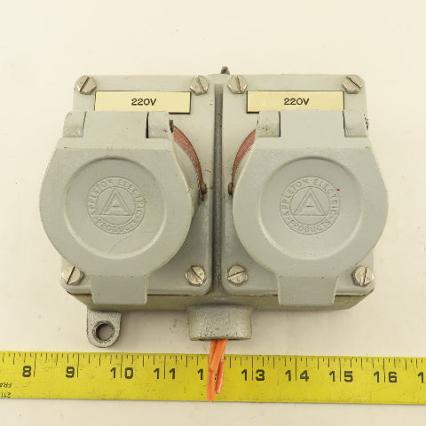 Appleton EFSR-20232 20A 250VAC Interlocked Hazardous Location 2 Gang Plug Box