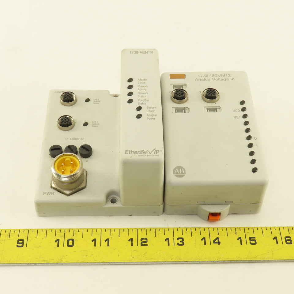 Allen Bradley 1738-AENTR Armor Point Dual Port Adaptor Input Module 1738-IE2VM12