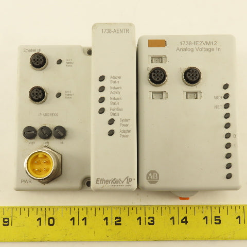 Allen Bradley 1738-AENTR Armor Point Dual Port Adaptor Input Module 1738-IE2VM12