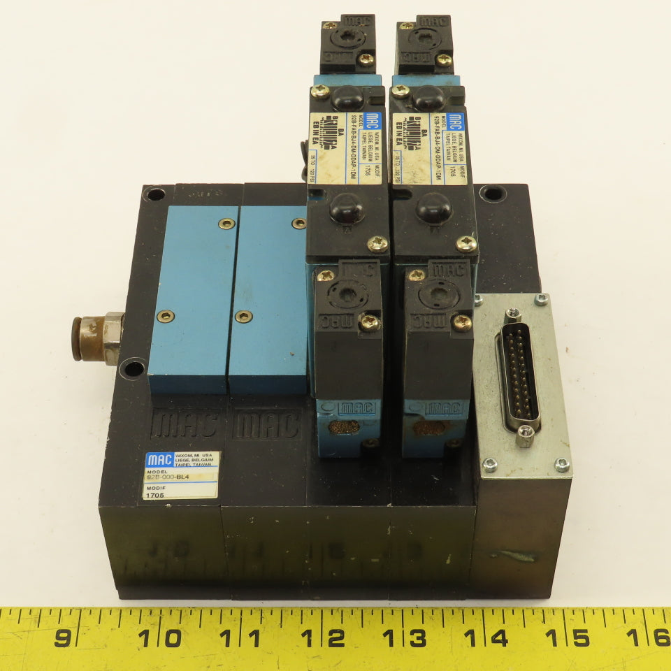 MAC 92B-FAB-BJ4-DM-DDAP-1DM Pneumatic Valve Bank 5/3 Way Open Center 24VDC Coil