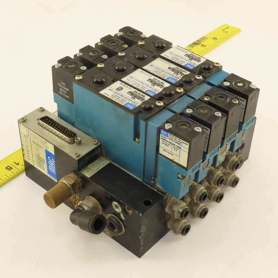 MAC 92B-FAB-BJ4-DM-DDAP-1DM Pneumatic Valve Bank 5/3 Way Open Center 24VDC Coil