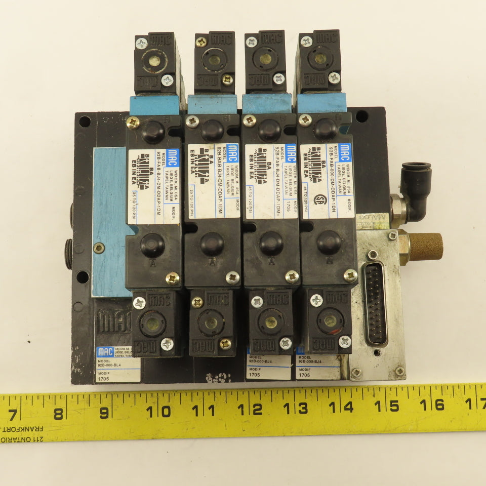 MAC 92B-FAB-BJ4-DM-DDAP-1DM Pneumatic Valve Bank 5/3 Way Open Center 24VDC Coil