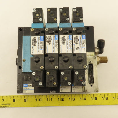 MAC 92B-FAB-BJ4-DM-DDAP-1DM Pneumatic Valve Bank 5/3 Way Open Center 24VDC Coil