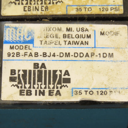 MAC 92B-FAB-BJ4-DM-DDAP-1DM Pneumatic Valve Bank 5/3 Way Open Center 24VDC