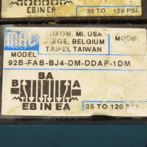 MAC 92B-FAB-BJ4-DM-DDAP-1DM Pneumatic Valve Bank 5/3 Way Open Center 24VDC
