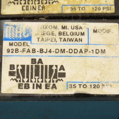 MAC 92B-FAB-BJ4-DM-DDAP-1DM Pneumatic Valve Bank 5/3 Way Open Center 24VDC