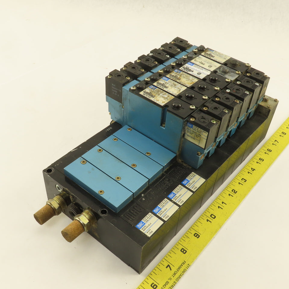 MAC 92B-FAB-BJ4-DM-DDAP-1DM Pneumatic Valve Bank 5/3 Way Open Center 24VDC Coil