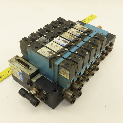 MAC 92B-FAB-BJ4-DM-DDAP-1DM Pneumatic Valve Bank 5/3 Way Open Center 24VDC Coil