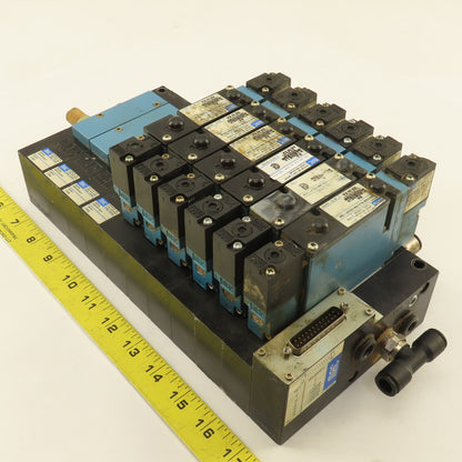 MAC 92B-FAB-BJ4-DM-DDAP-1DM Pneumatic Valve Bank 5/3 Way Open Center 24VDC Coil