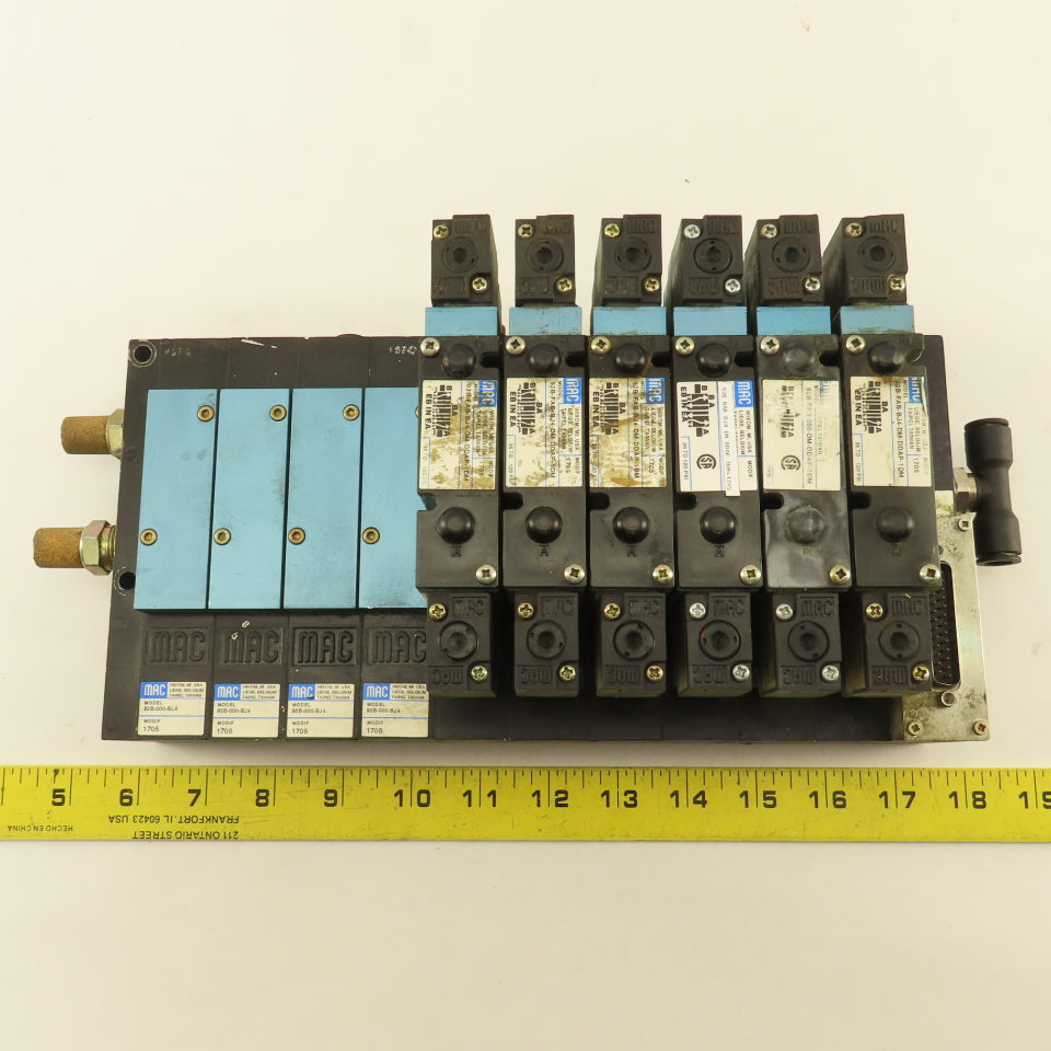 MAC 92B-FAB-BJ4-DM-DDAP-1DM Pneumatic Valve Bank 5/3 Way Open Center 24VDC Coil