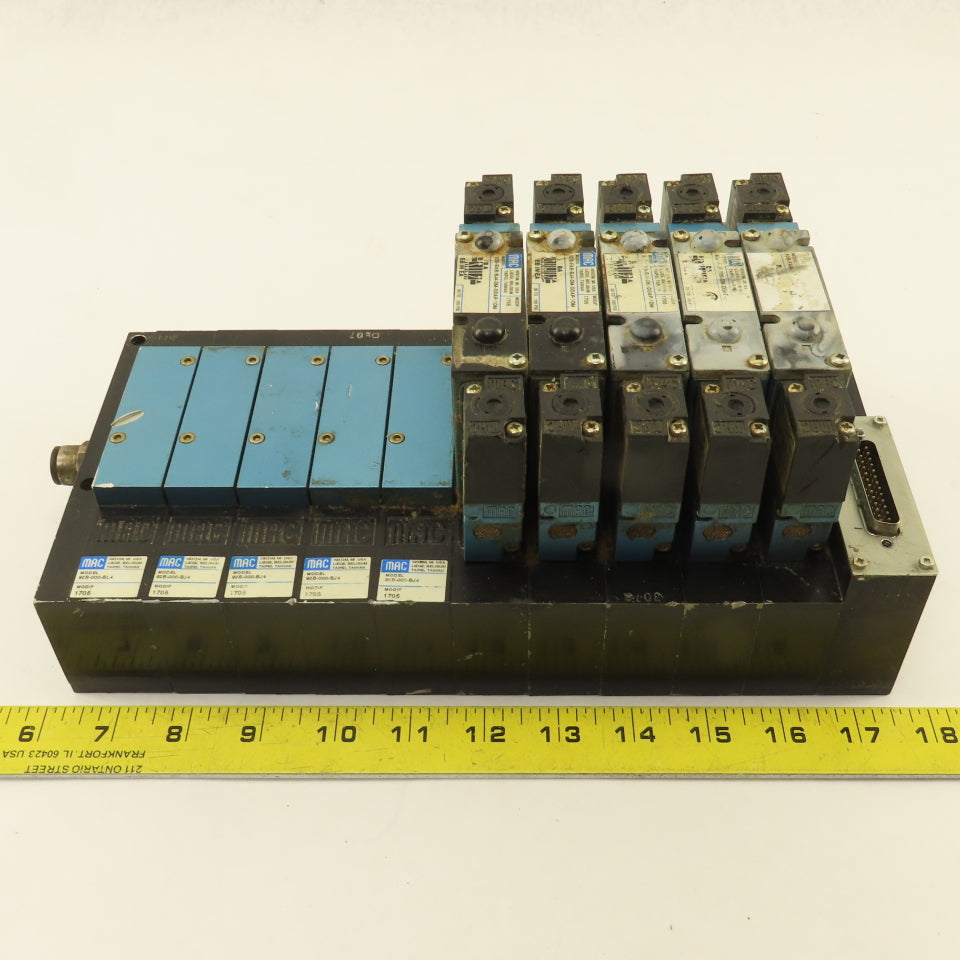MAC 92B-FAB-BJ4-DM-DDAP-1DM Pneumatic Valve Bank 5/3 Way Open Center 24VDC Coil